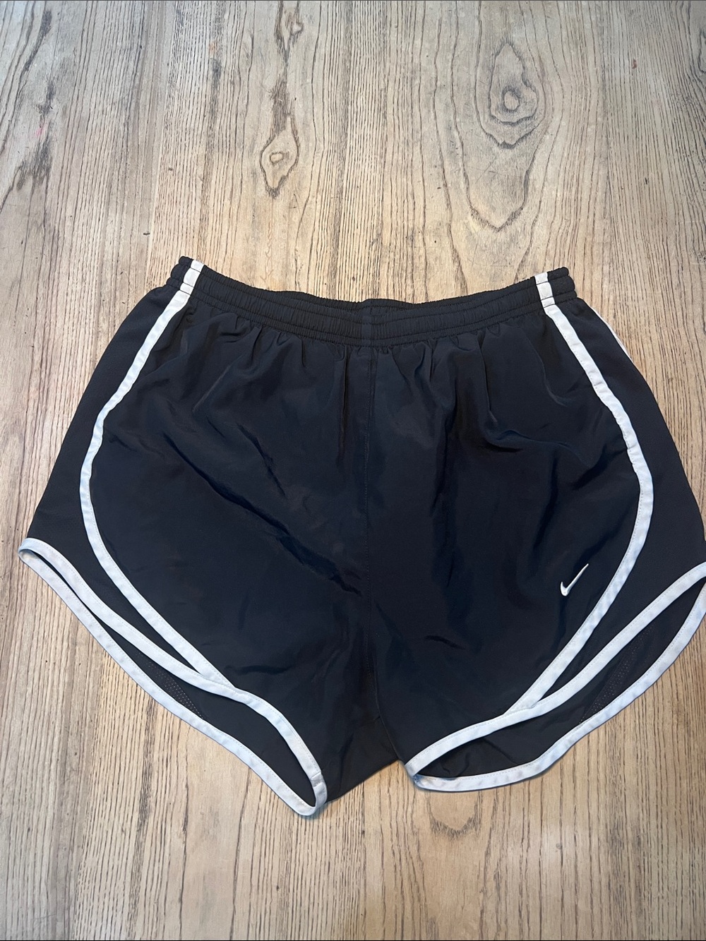 Nike Black Athletic Running Shorts with White Piping